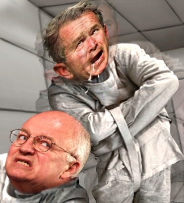 bush and chaney in straightjacket